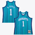 Baron Davis Charlotte Hornets 1999 Authentic Swingman Road Jersey - Teal