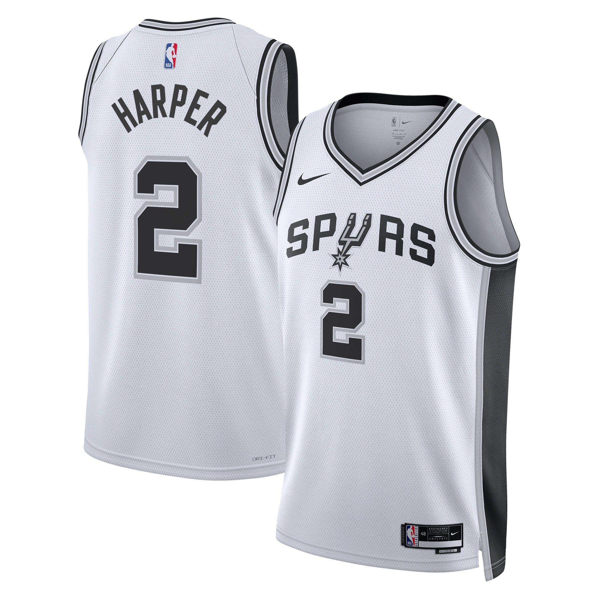 Dylan Harper San Antonio Spurs 2025 Association Edition Swingman Jersey - White - Unisex