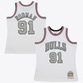 Dennis Rodman Chicago Bulls 1997 Cracked Cement Swingman Jersey - White