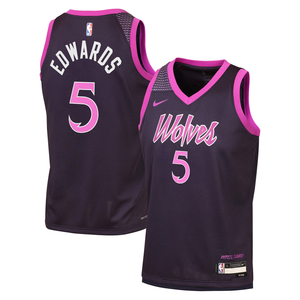 Anthony Edwards Minnesota Timberwolves 2025/26 City Edition Swingman Jersey - Black - Youth