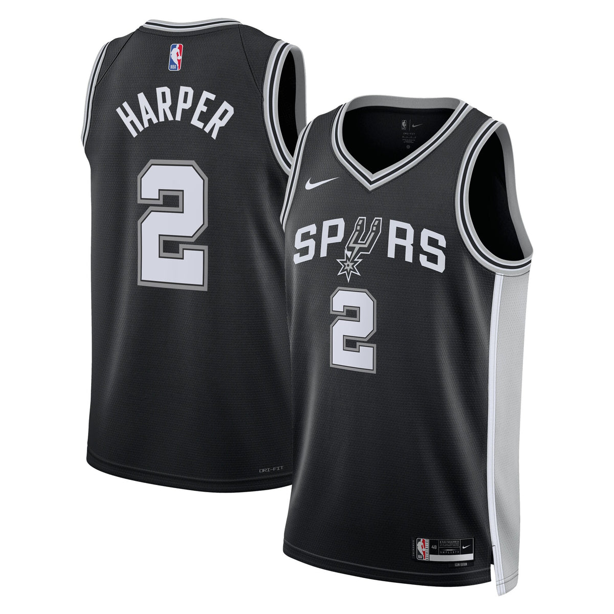 Dylan Harper San Antonio Spurs 2025 Icon Edition Swingman Jersey - Black - Youth