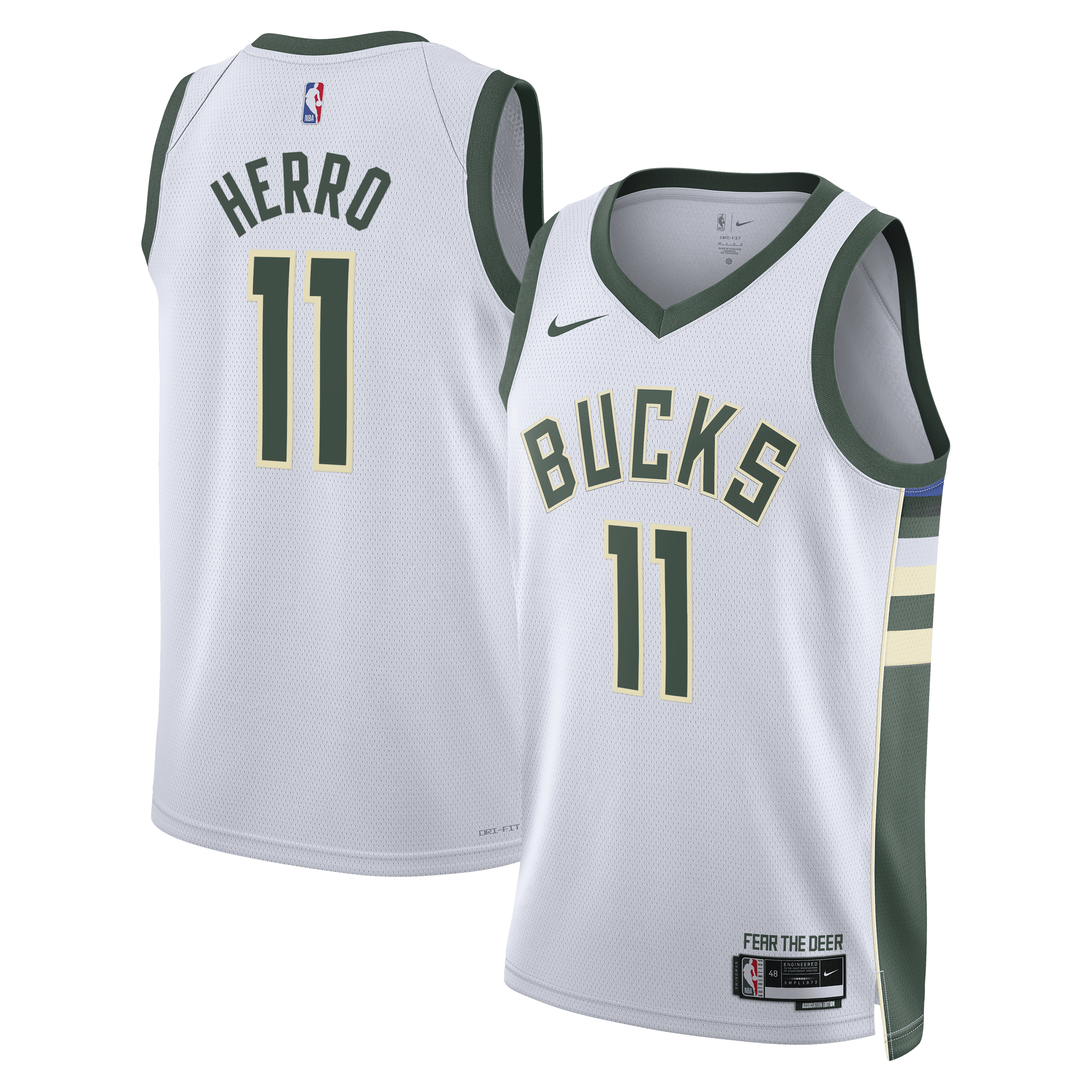 Tyler Herro Milwaukee Bucks Association Edition Swingman Jersey - White - Unisex