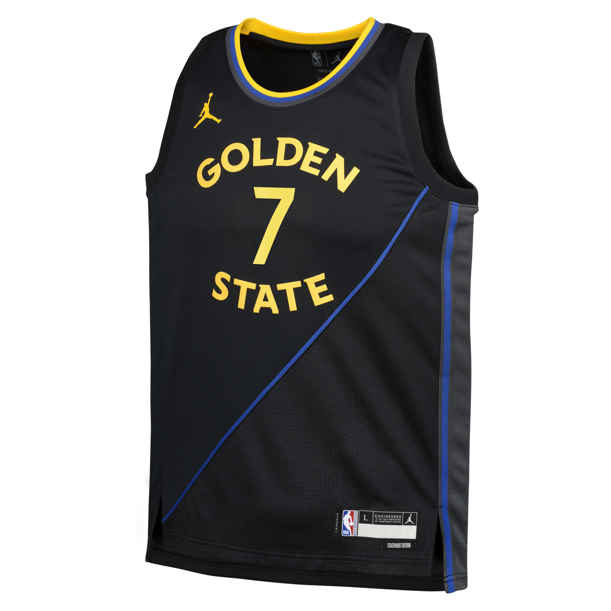 Kristaps Porziņģis Golden State Warriors Statement Edition Swingman Jersey - Black - Youth