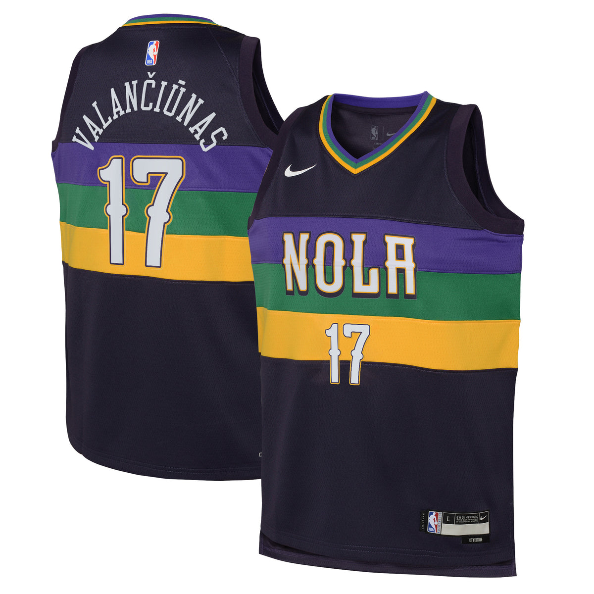 Jonas Valanciunas New Orleans Pelicans City Edition Swingman Jersey - Purple - Youth