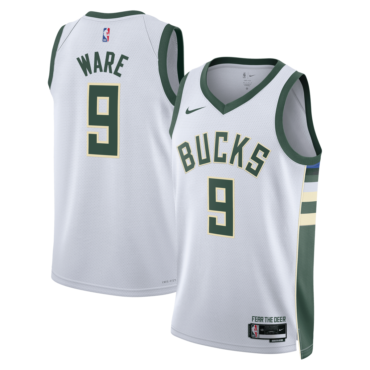 Kel'el Ware Milwaukee Bucks Association Edition Swingman Jersey - White - Unisex