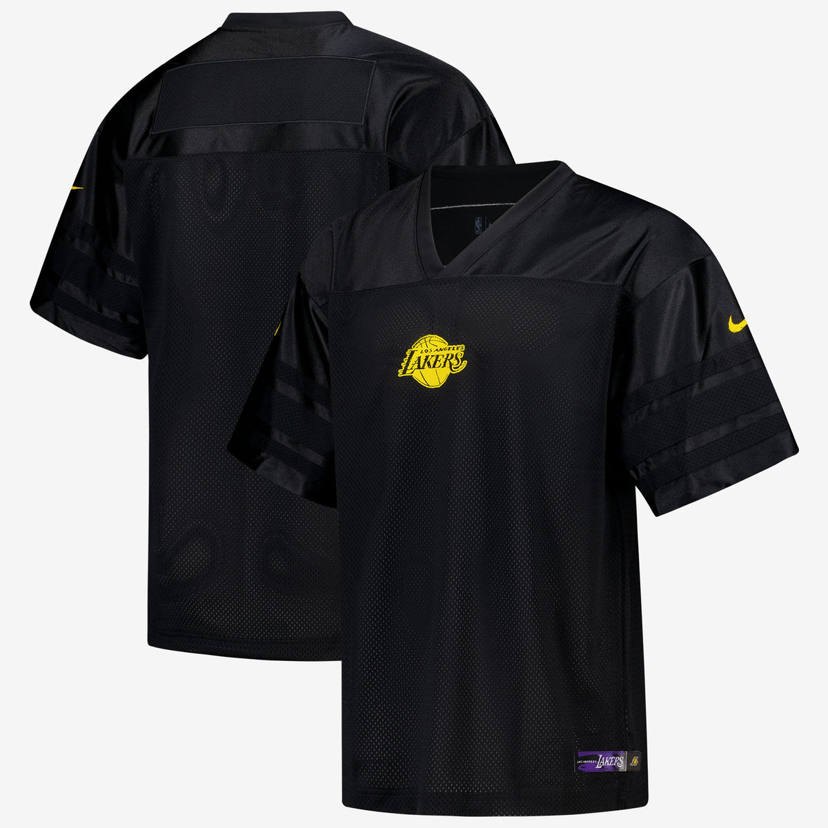 Los Angeles Lakers Courtside Football Jersey - Black - Mens