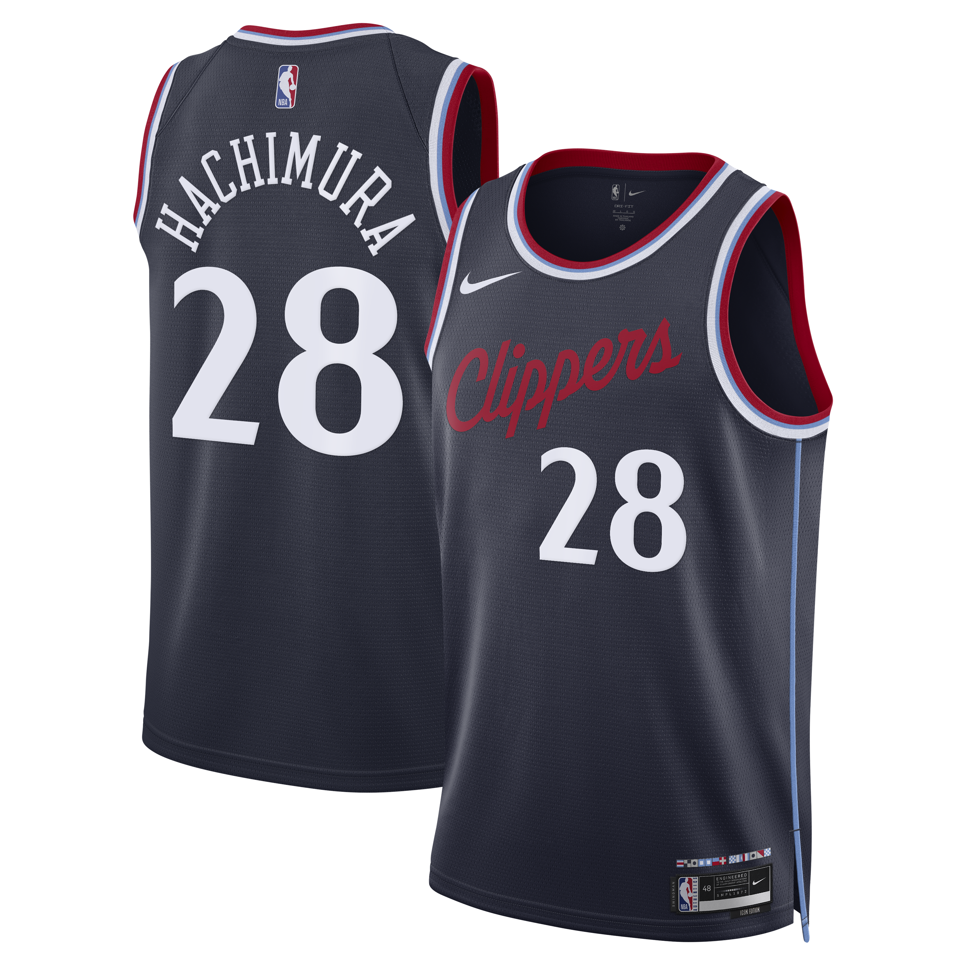 Rui Hachimura Los Angeles Clippers Icon Edition Replica Swingman Jersey - Navy - Unisex