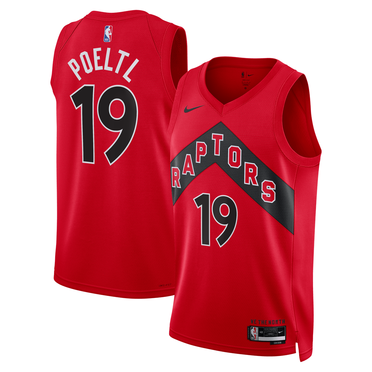 Jakob Poeltl Toronto Raptors Icon Edition Swingman Jersey - Red - Unisex