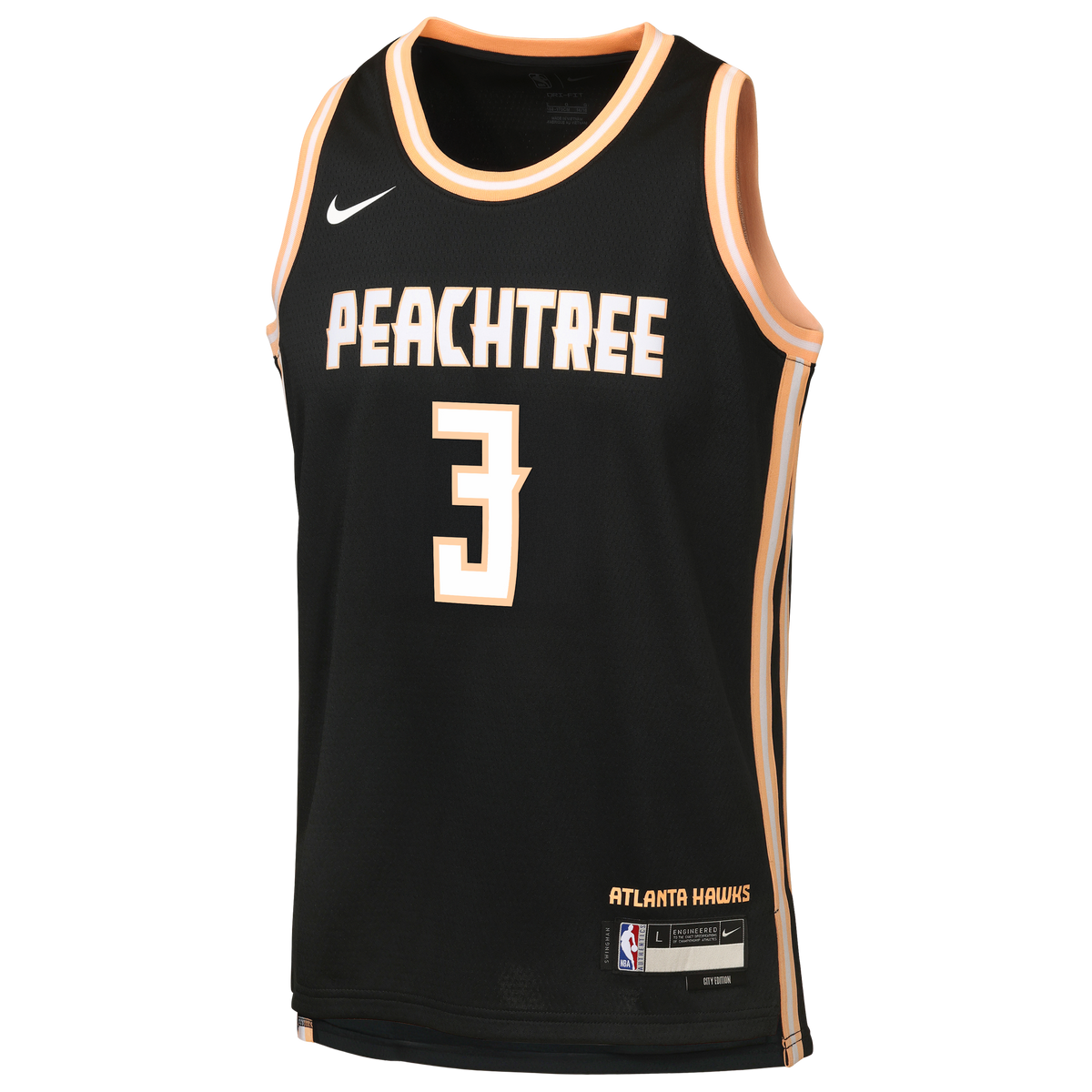 CJ McCollum Atlanta Hawks 2025/26 City Edition Swingman Jersey - Black - Youth