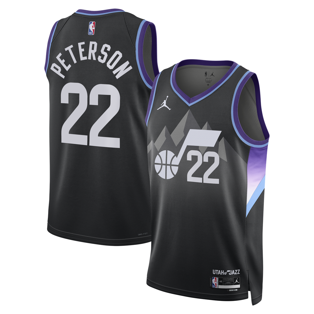 Darryn Peterson Utah Jazz Statement Edition Swingman Jersey - Black - Mens