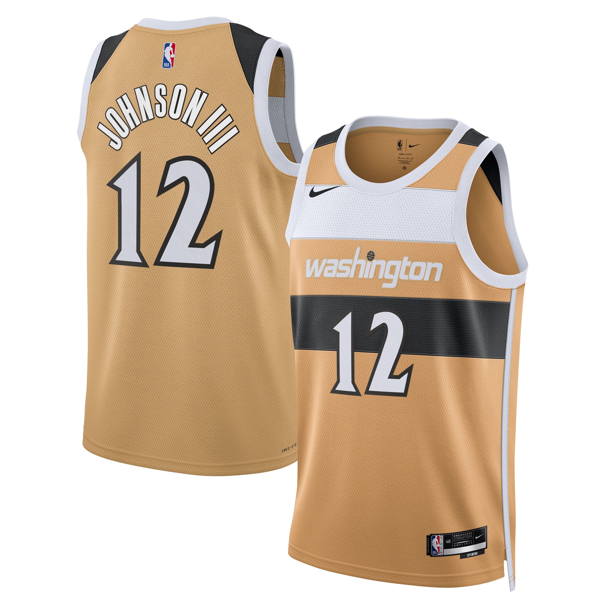 Tre Johnson III Washington Wizards 2025/26 City Edition Swingman Jersey - Tan - Unisex