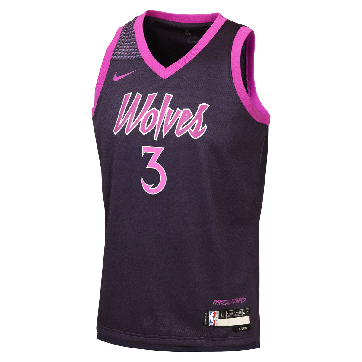 Jaden McDaniels Minnesota Timberwolves 2025/26 City Edition Swingman Jersey - Black - Youth