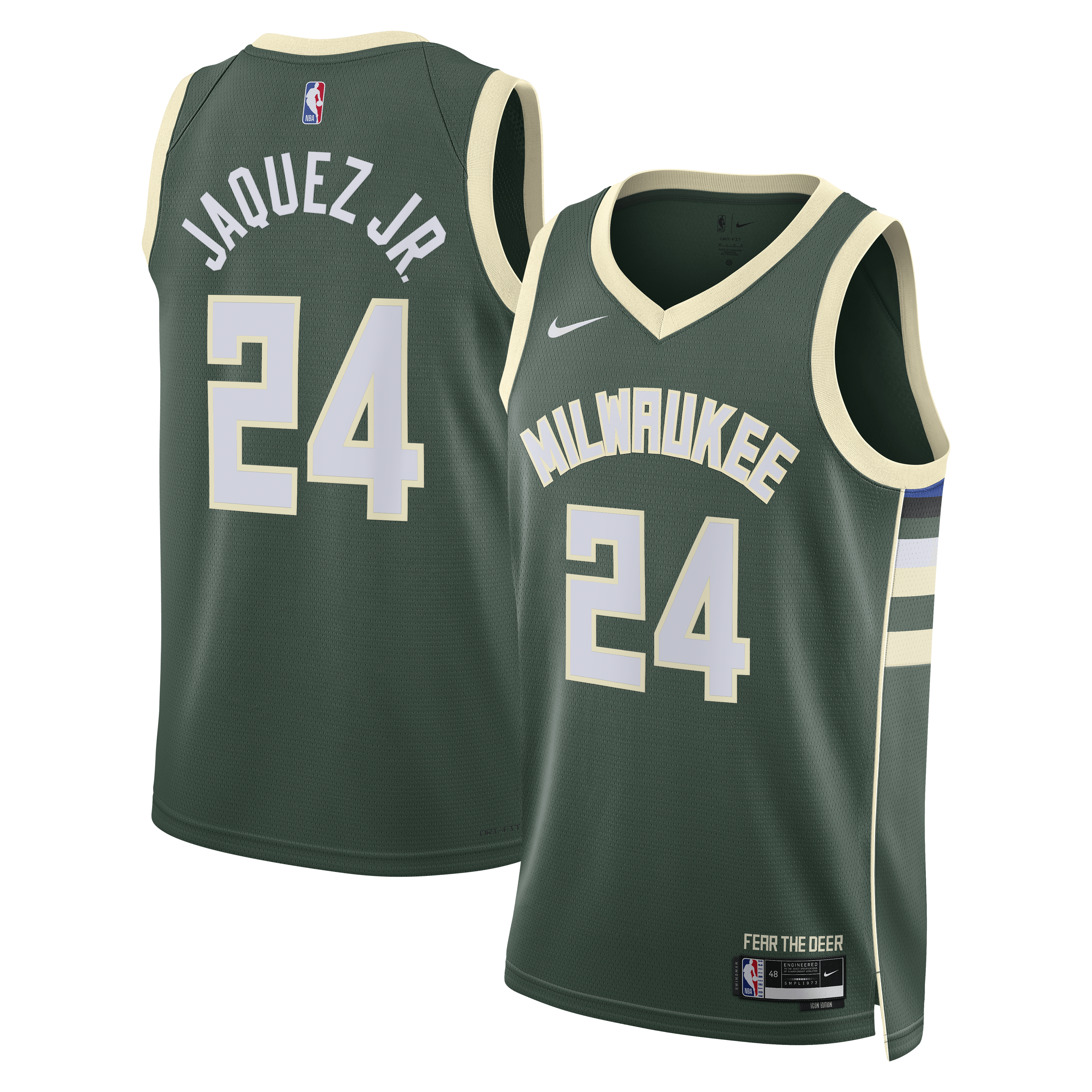 Jaime Jaquez Jr. Milwaukee Bucks Icon Edition Swingman Jersey - Hunter Green - Unisex