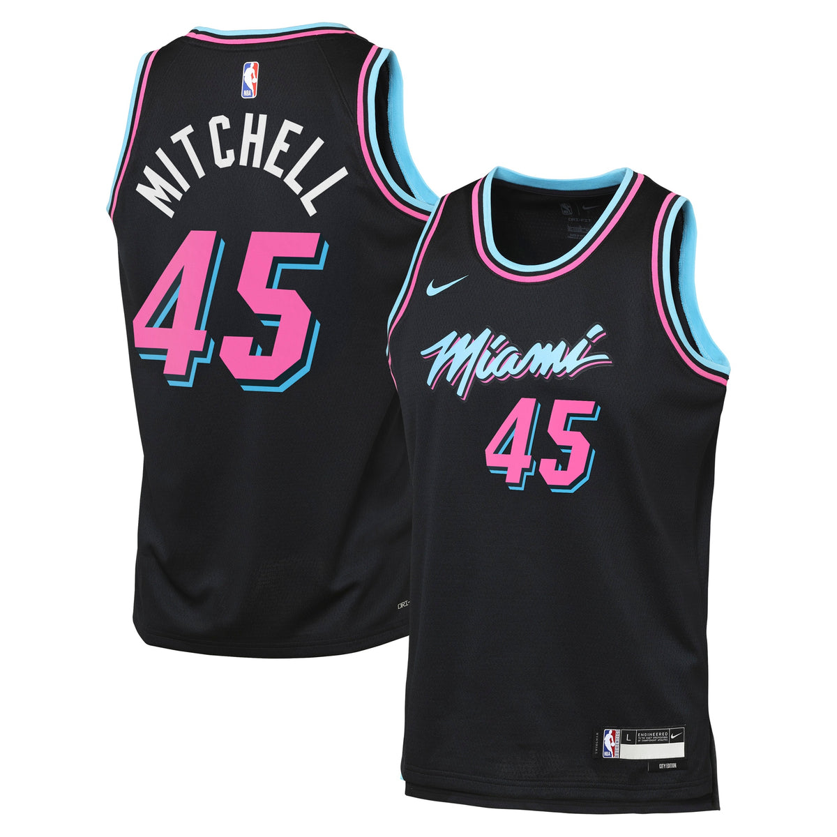 Davion Mitchell Miami Heat 2025/26 City Edition Swingman Jersey - Black - Youth
