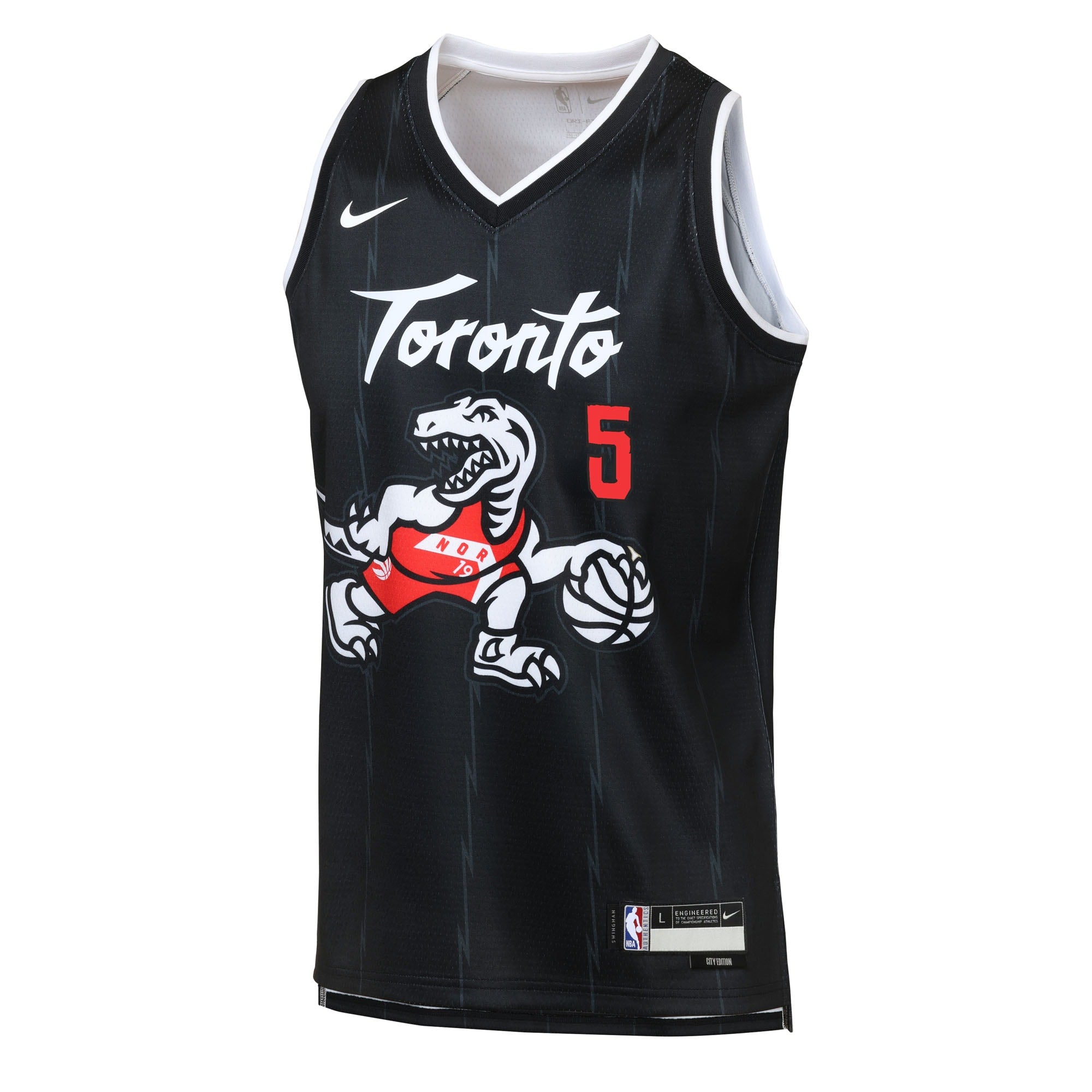 Immanuel Quickley Toronto Raptors 2025/26 City Edition Swingman Jersey - Black - Youth
