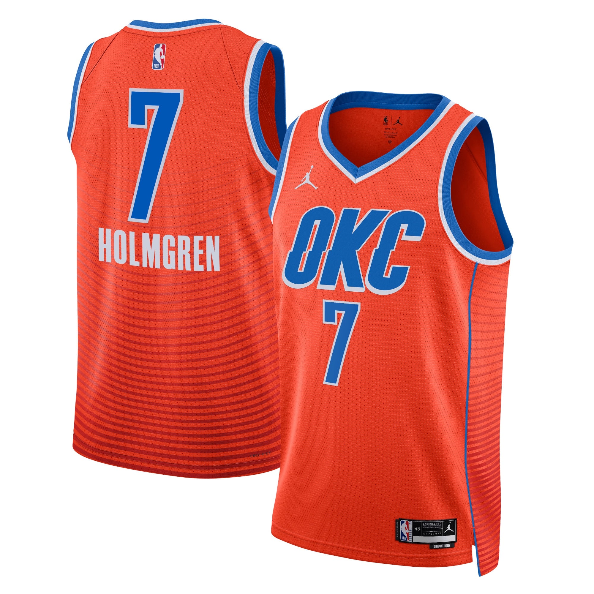 Chet Holmgren Oklahoma City Thunder Statement Edition Swingman Jersey - Orange - Unisex