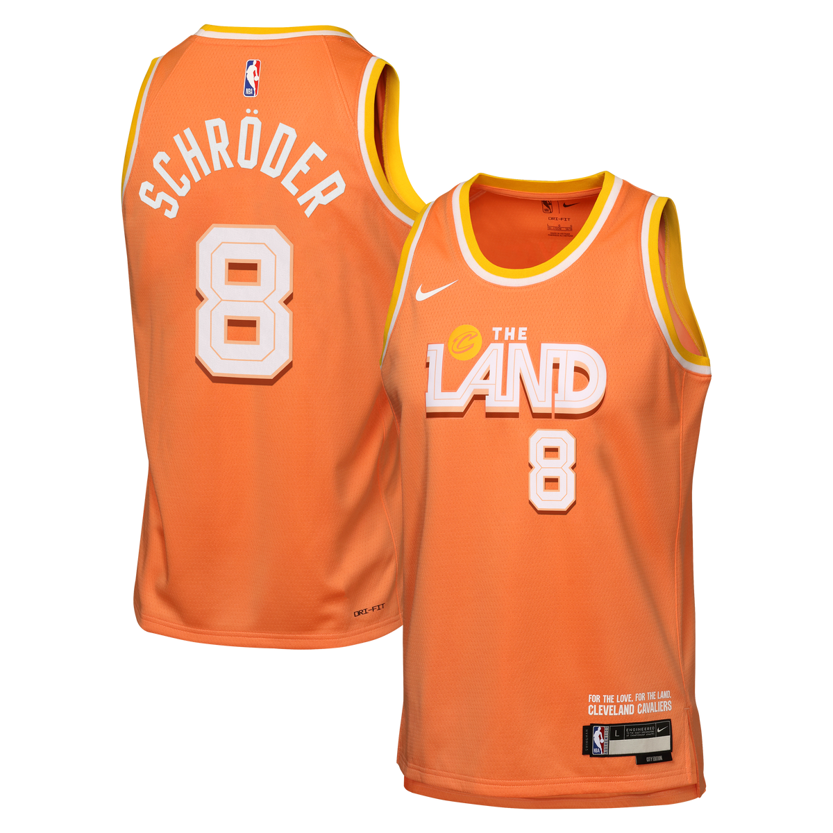 Dennis Schröder Cleveland Cavaliers 2025/26 City Edition Swingman Jersey - Orange - Youth