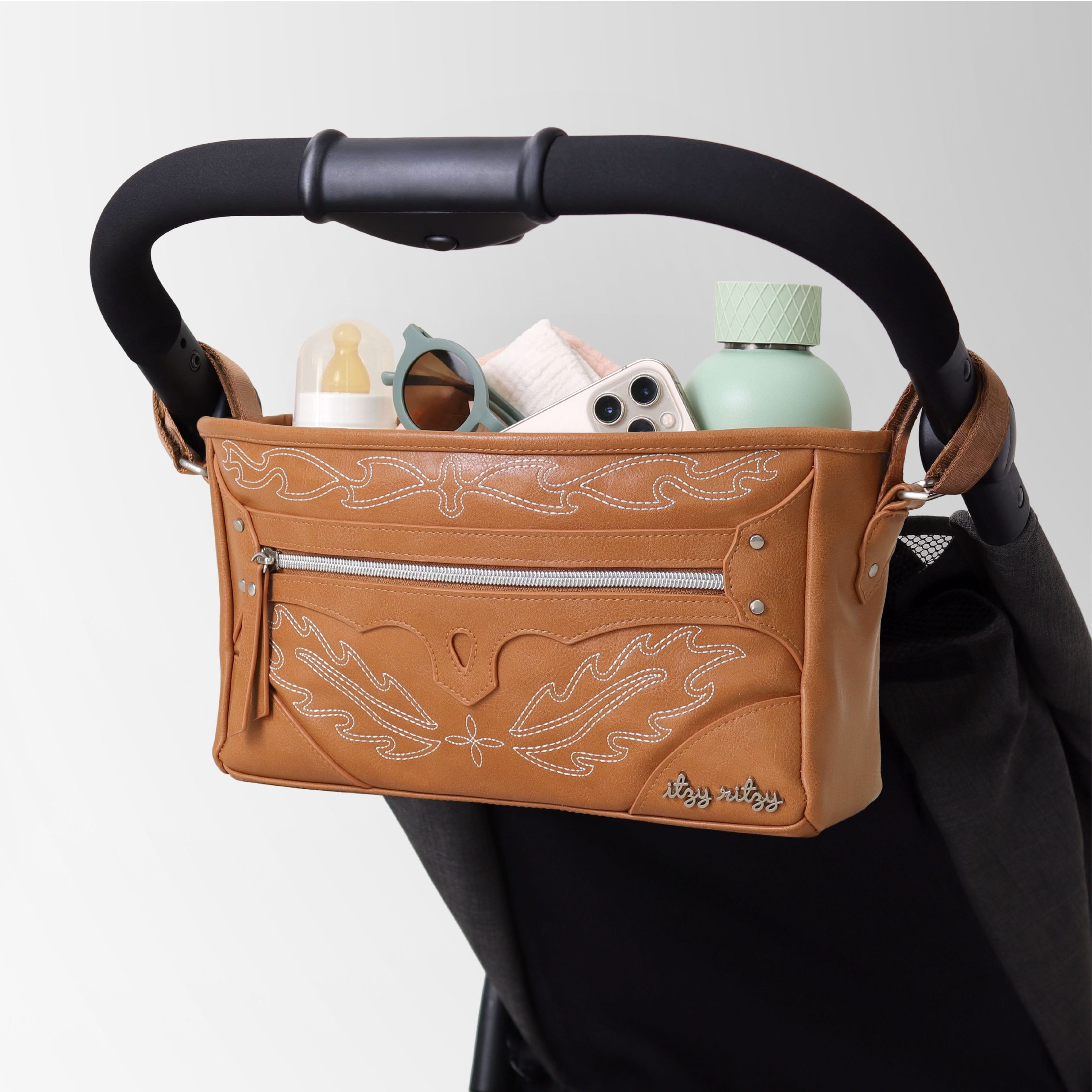 202301660_Itzy_Ritzy_Diaper_Bag_Stroller_Caddy_Western-10 Stroller Caddy - Handy Stroller Storage - Image 1
