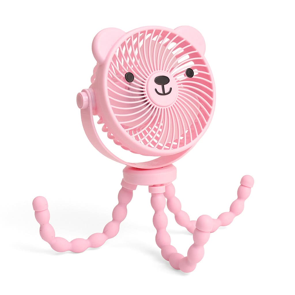 905952080_Itzy_Ritzy_Travel_Itzy_Breeze_Pink_Bear-01 Itzy Breeze 3-Speed Stroller Fan™ - Image 1
