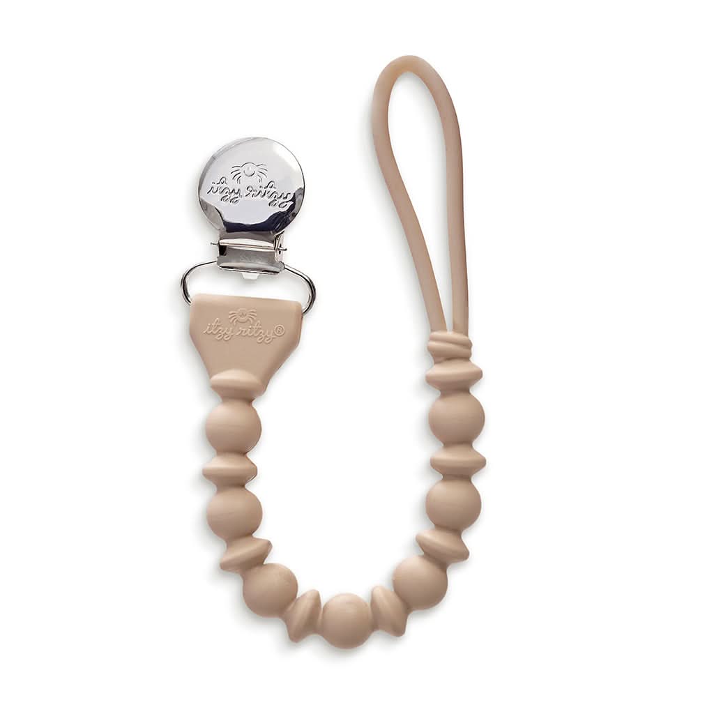 BPS8478_Itzy_Ritzy_Sweetie_Strap_Beaded_Toast-01 Sweetie Strap™ - Beaded Pacifier Clip - Image 1