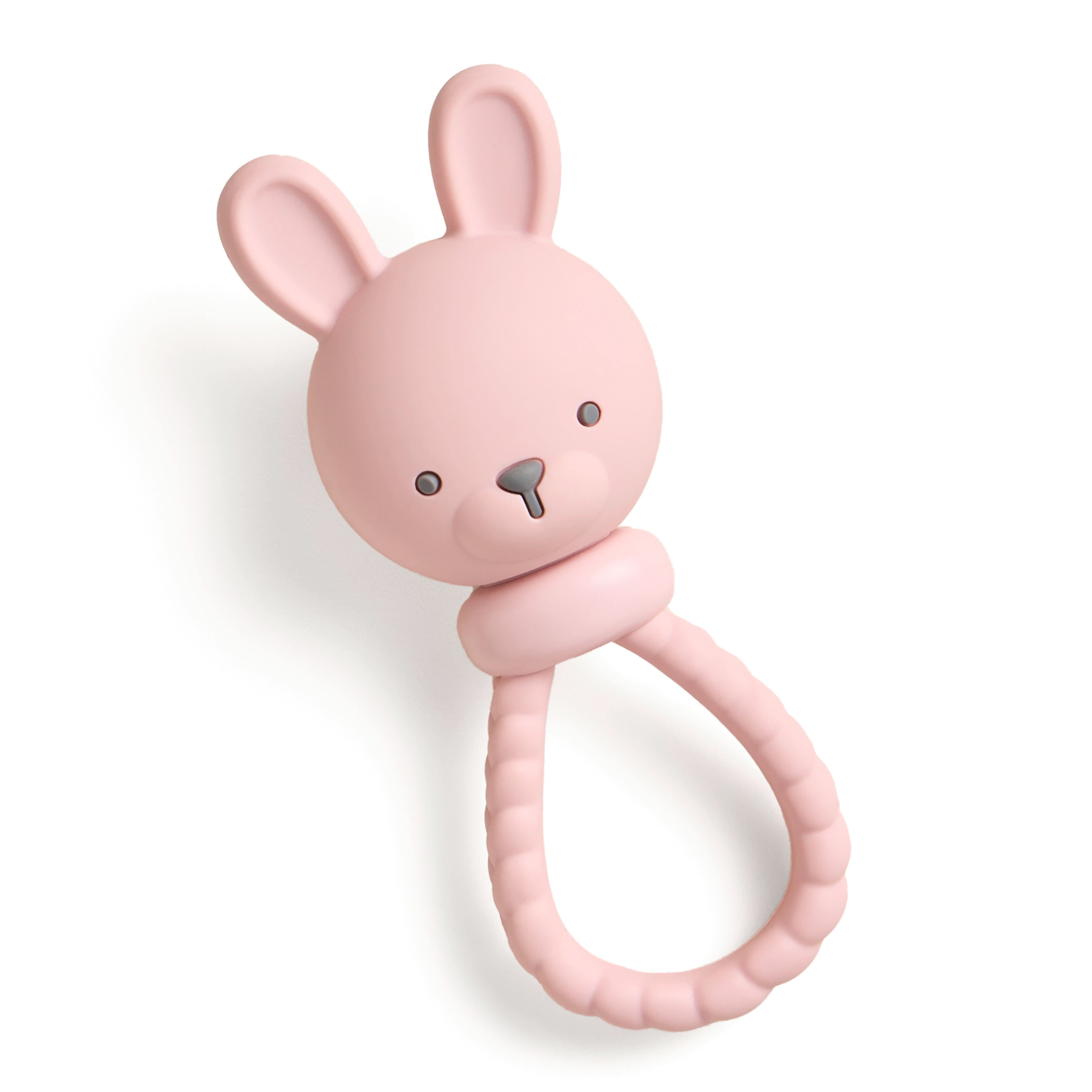 SH8581_Itzy_Ritzy_Teether_Sweetie_Rattle_Bunny-01 Sweetie Rattle™ Silicone Teether - Image 1