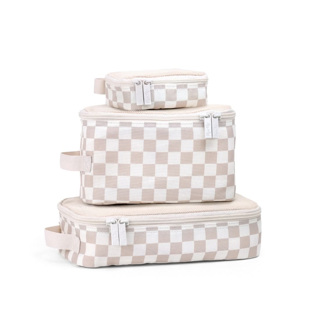 TaupeCheckerboardPackingCubes_2-1 Pack Like A Boss™ Packing Cubes - Image 1